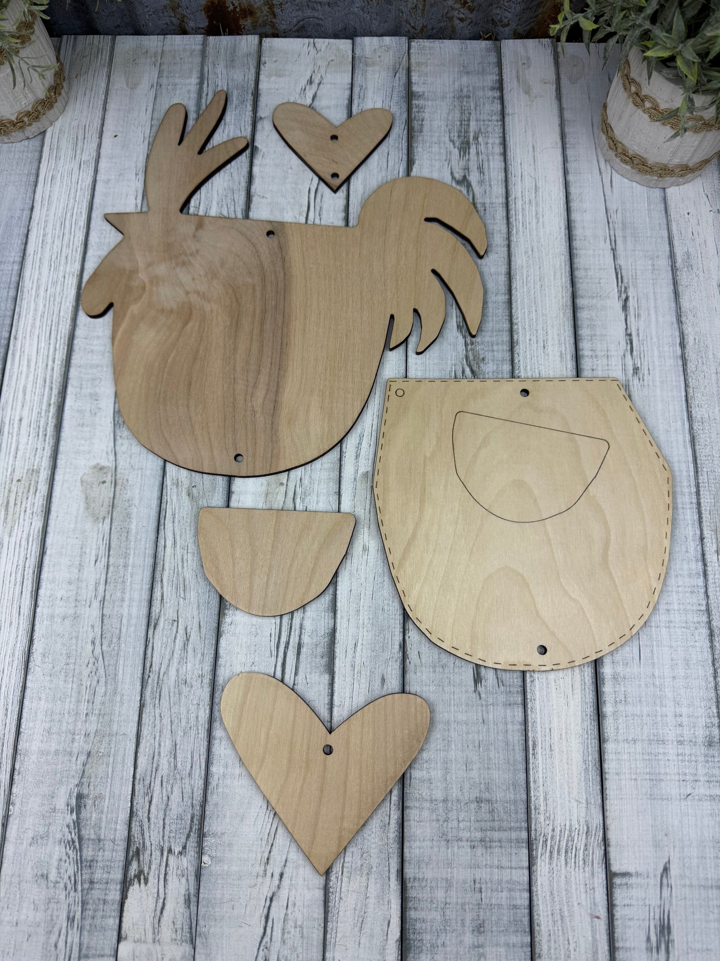 Hanging Chicken & Hearts Diy Kit