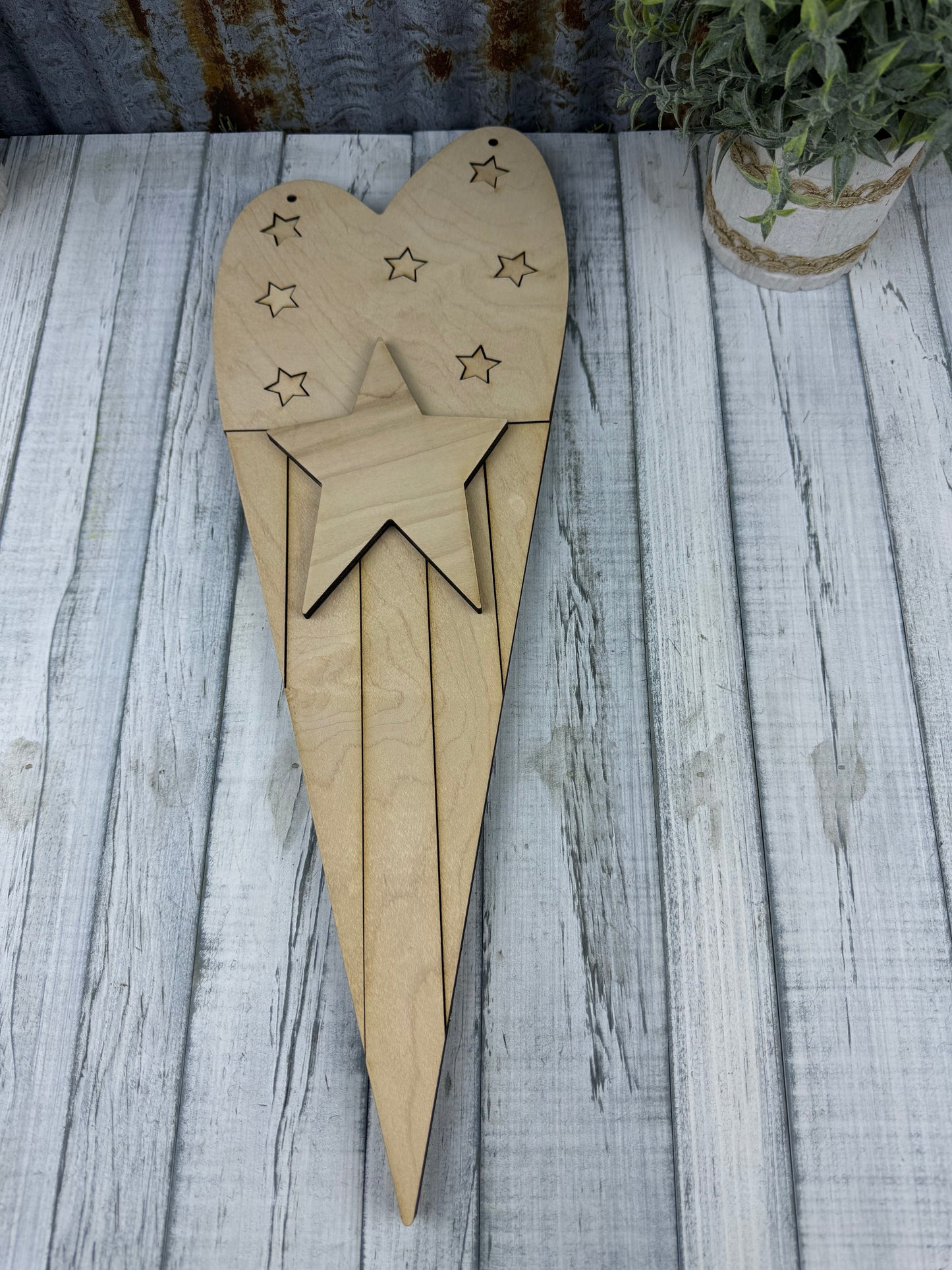 Patriotic Heart Door Hanger Diy Kit