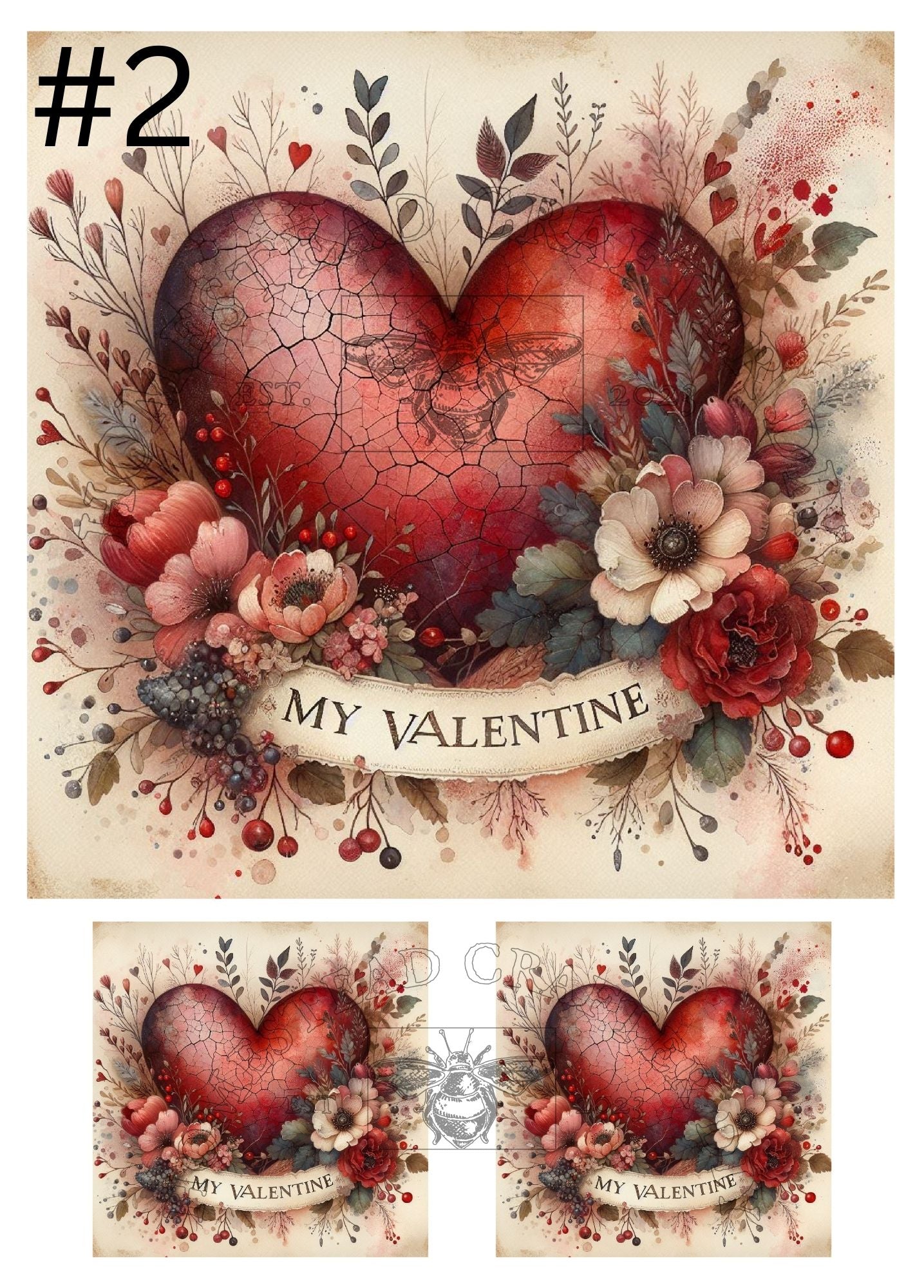 My Valentine - Valentines - Printed on rice paper