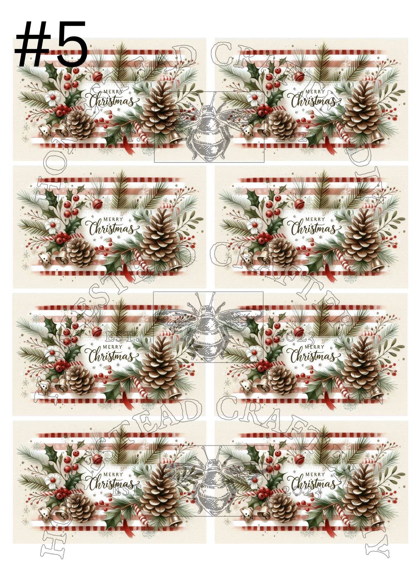 Merry Christmas - Printed on Rice Paper