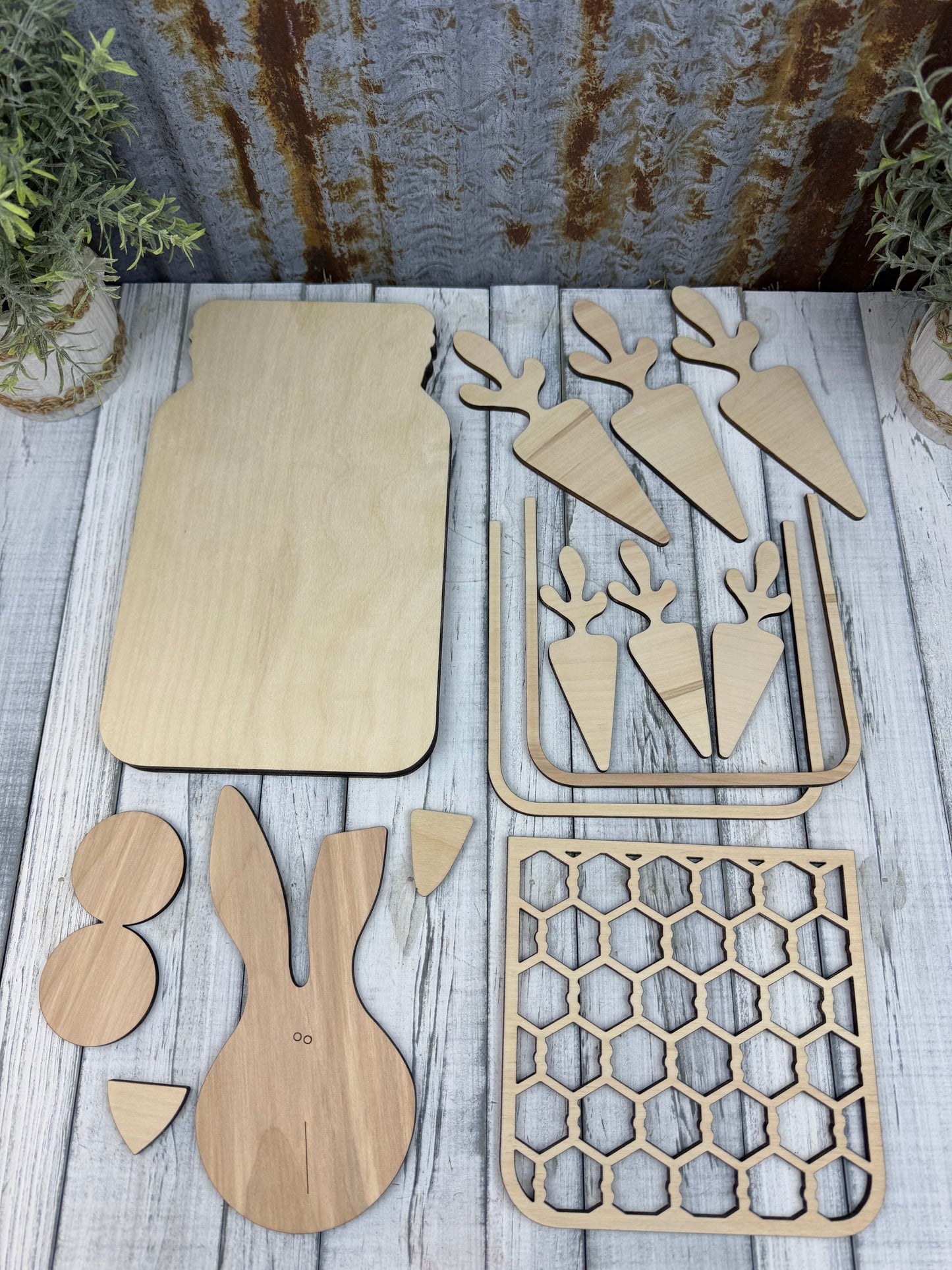 Mason Jar Bunny with Carrots Diy Kit