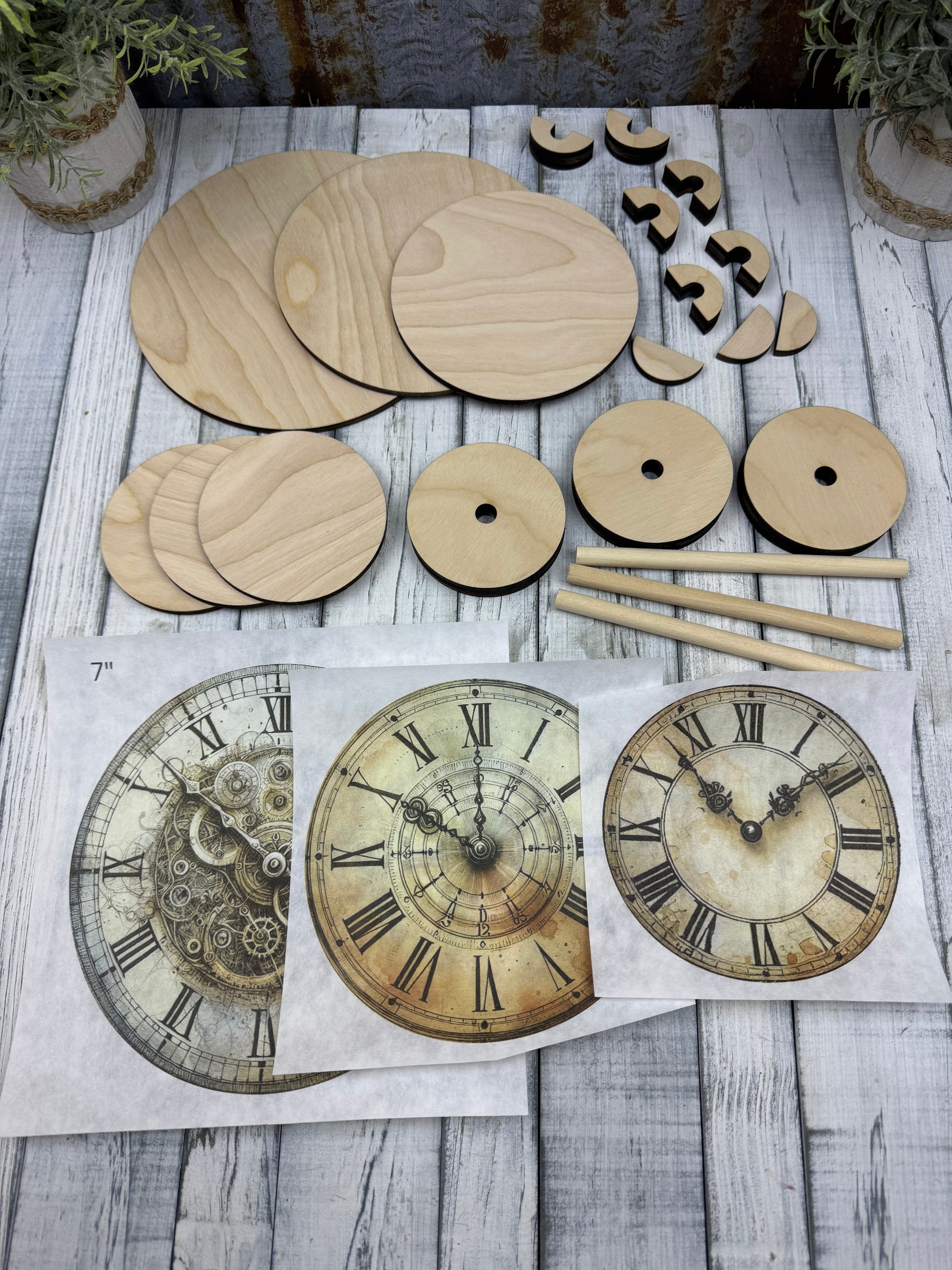 Craft Clock Face Clock Faces w/ Stands DIY Kit – Homestead Crafter LLC