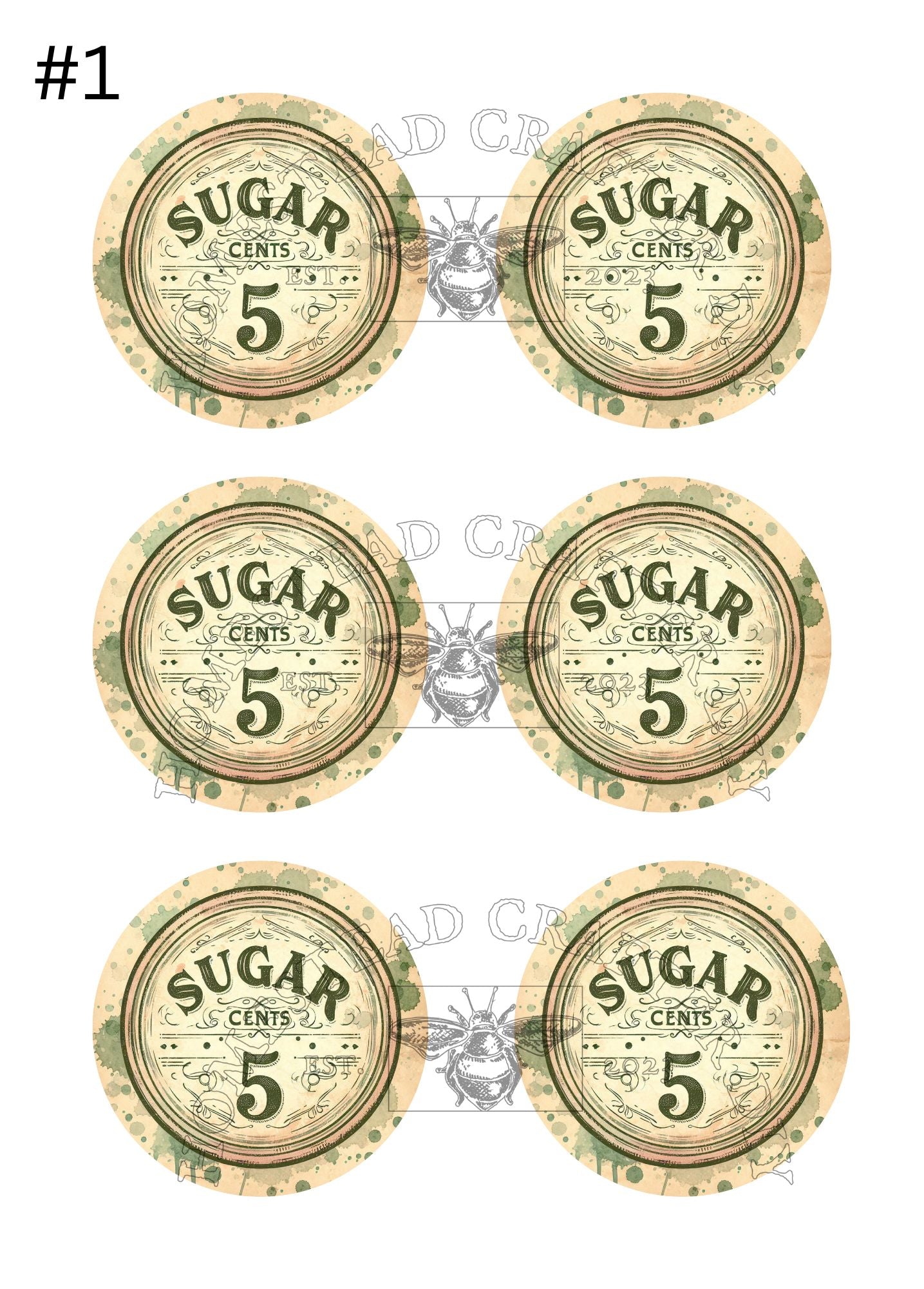 Sugar & Salt Labels - Printed on rice paper