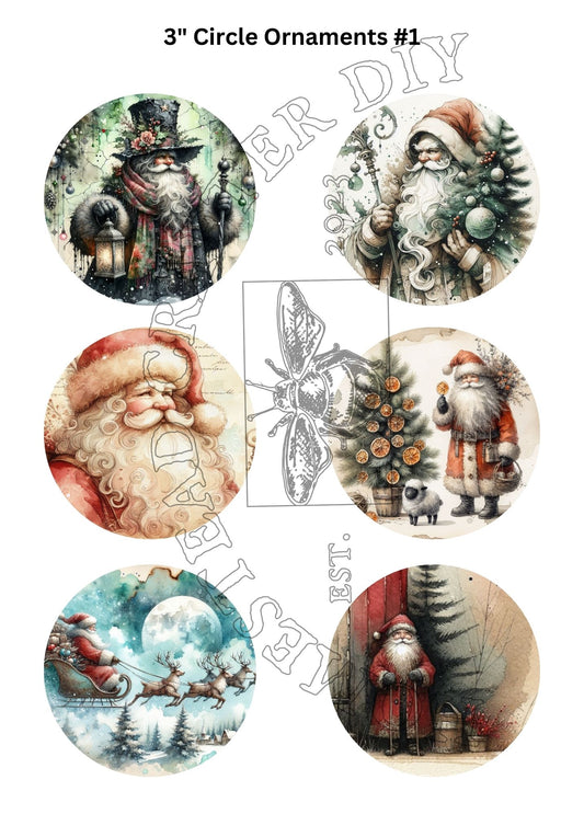 Christmas Ornaments - Printed on Rice paper