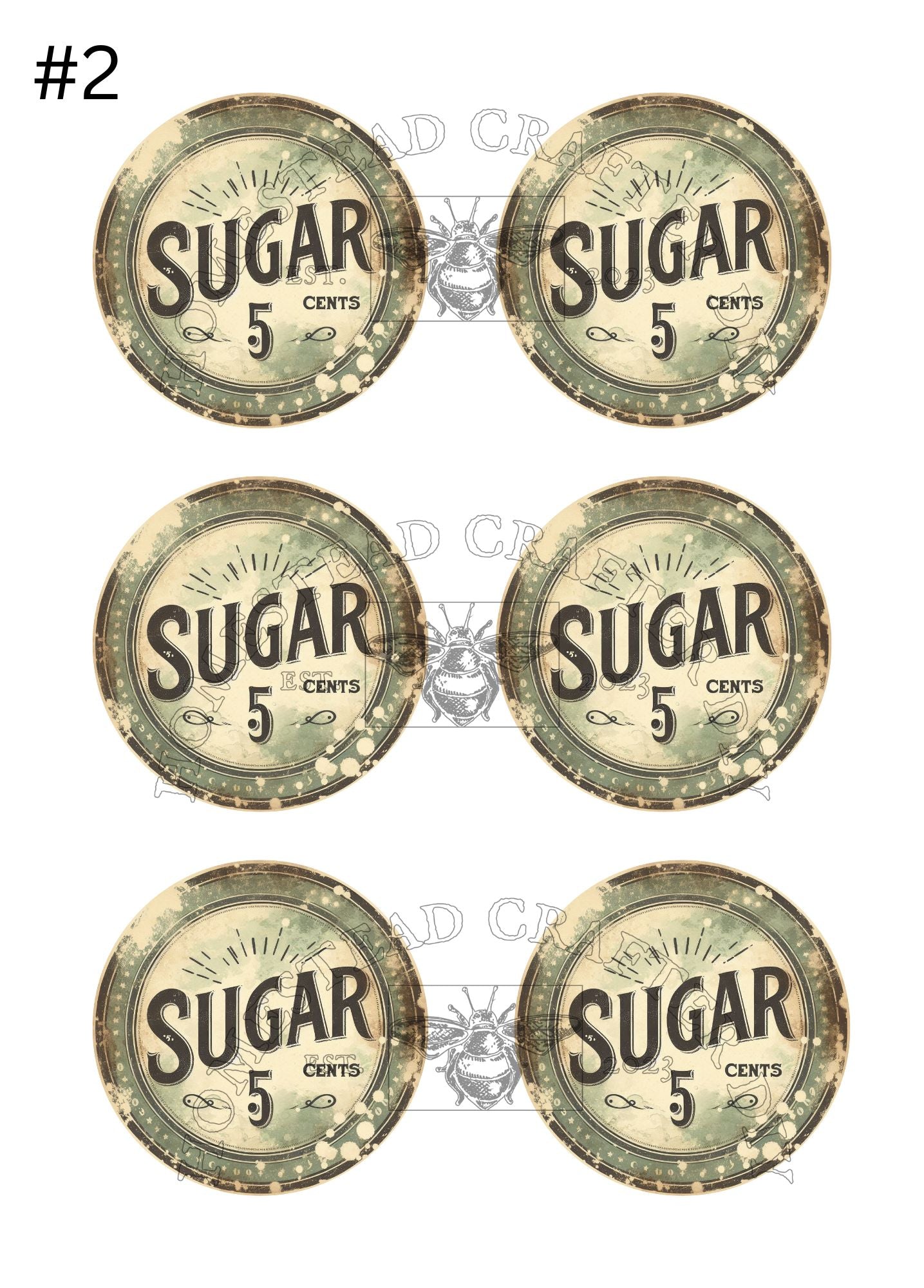 Sugar & Salt Labels - Printed on rice paper