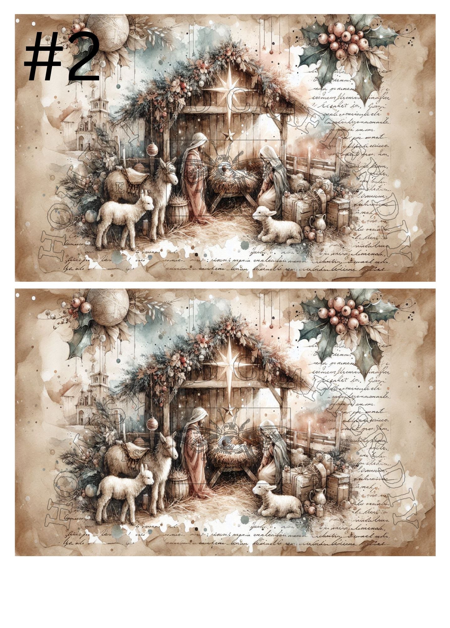 Nativity Scene - Printed on Rice Paper