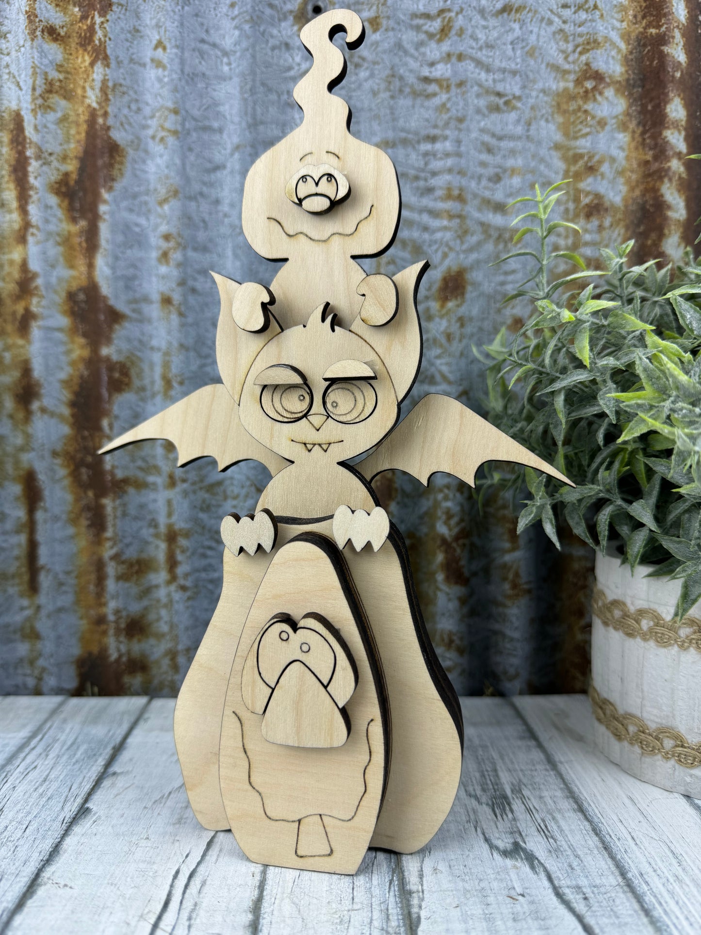 Stacked Pumpkin Bat & Ghost Diy Kit