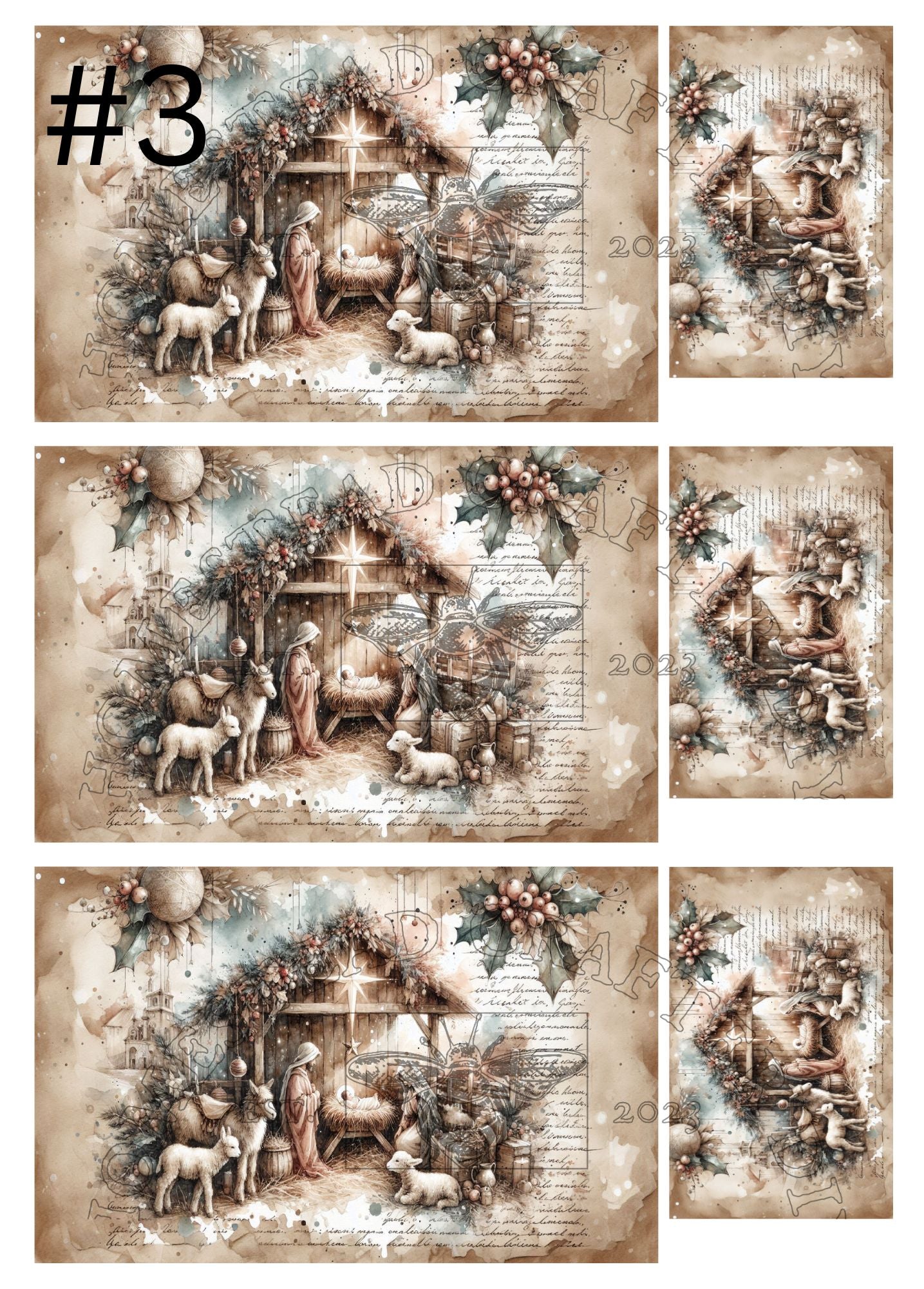 Nativity Scene - Printed on Rice Paper – Homestead Crafter LLC