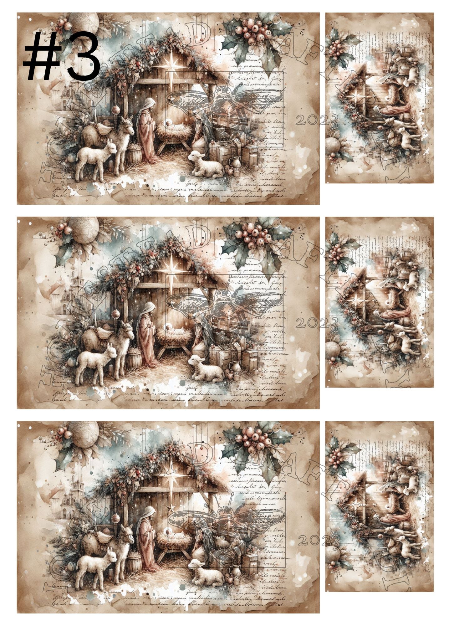 Nativity Scene - Printed on Rice Paper