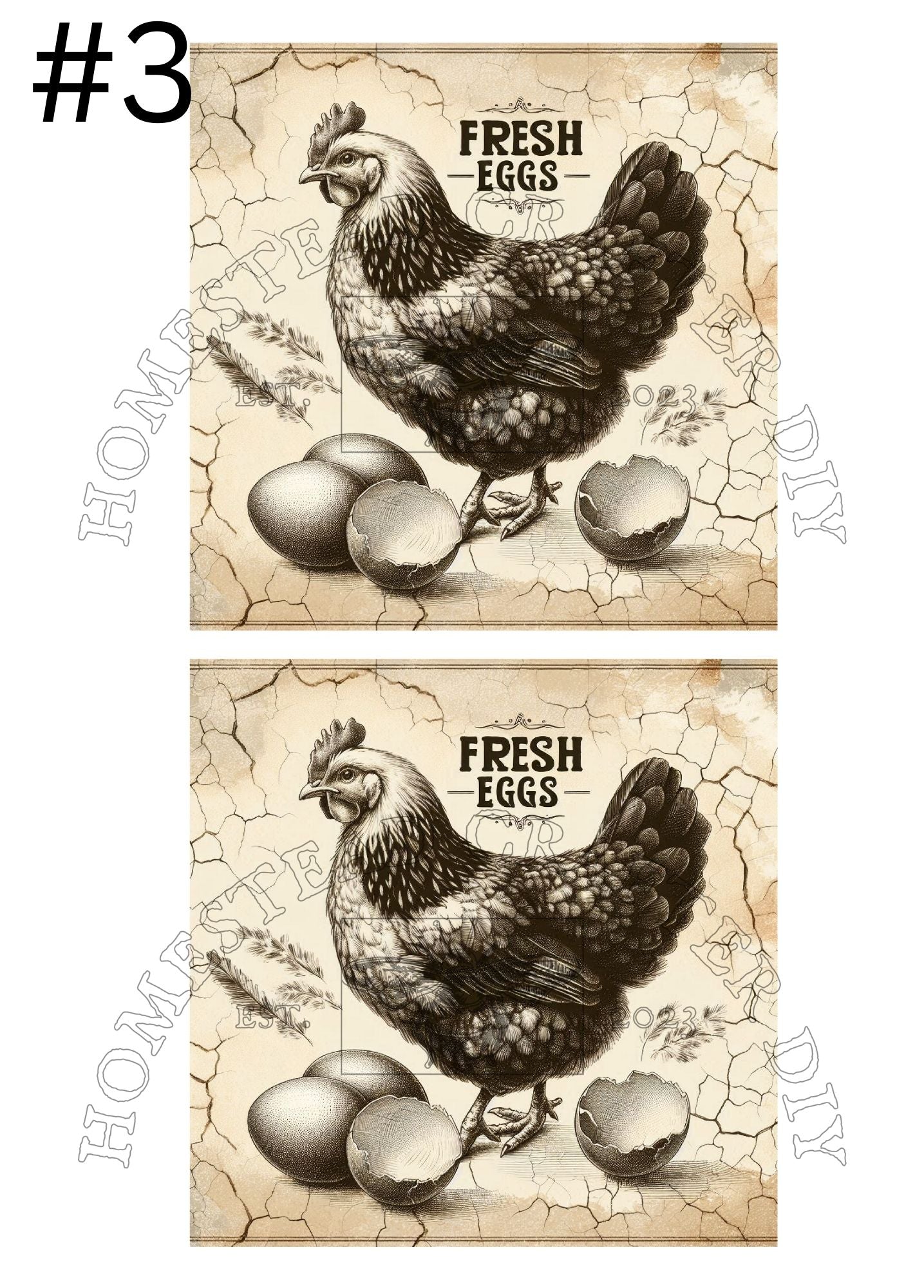 Country Hen Hatched - Printed on rice paper – Homestead Crafter LLC