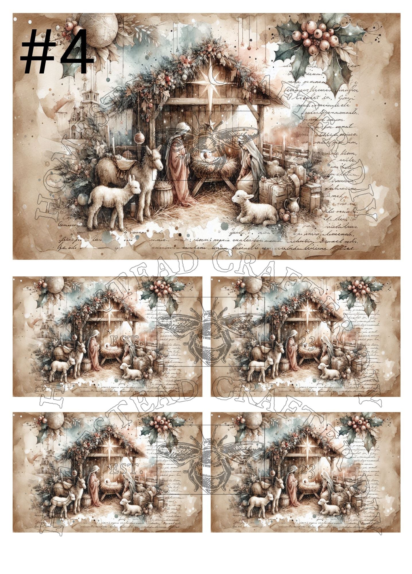 Nativity Scene - Printed on Rice Paper