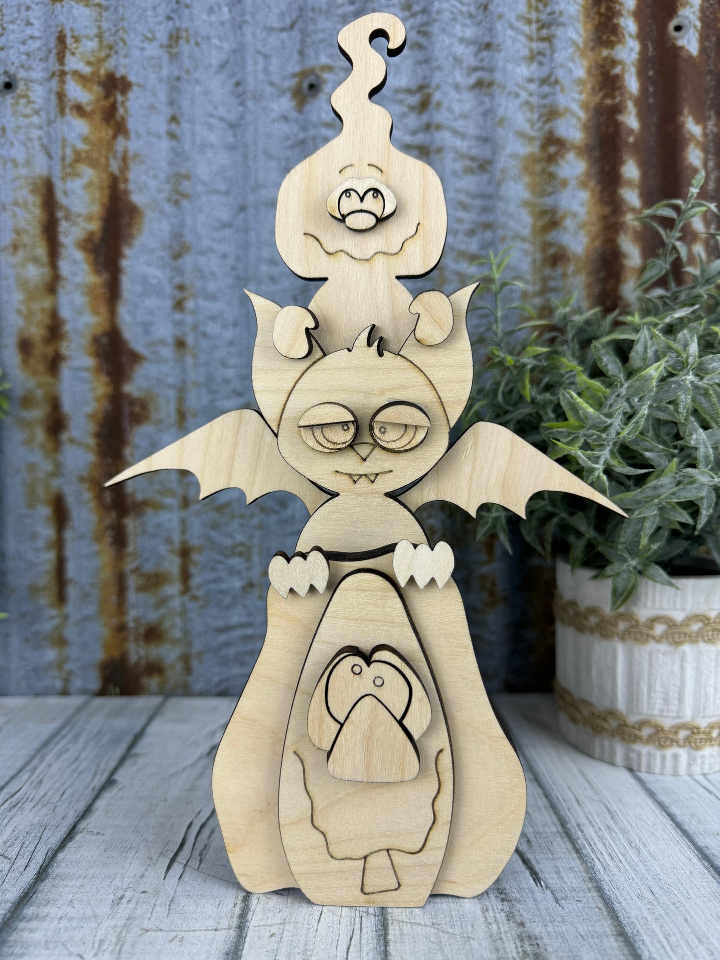 Stacked Pumpkin Bat & Ghost Diy Kit