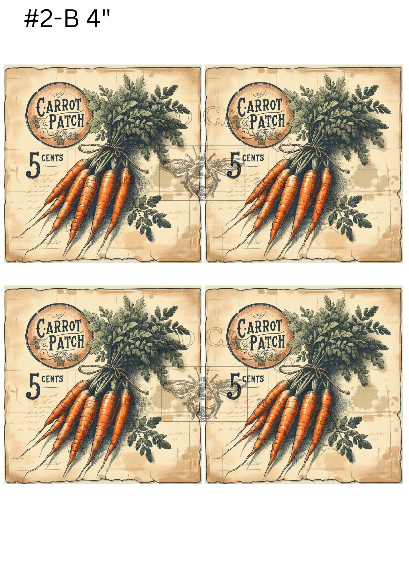 Carrot Patch Full Color Labels - Printed on rice paper