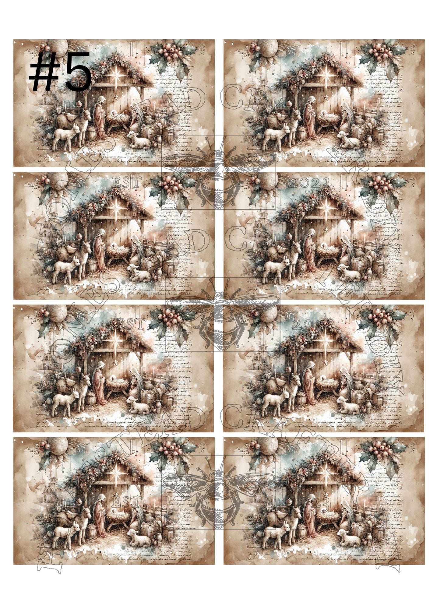 Nativity Scene - Printed on Rice Paper – Homestead Crafter LLC