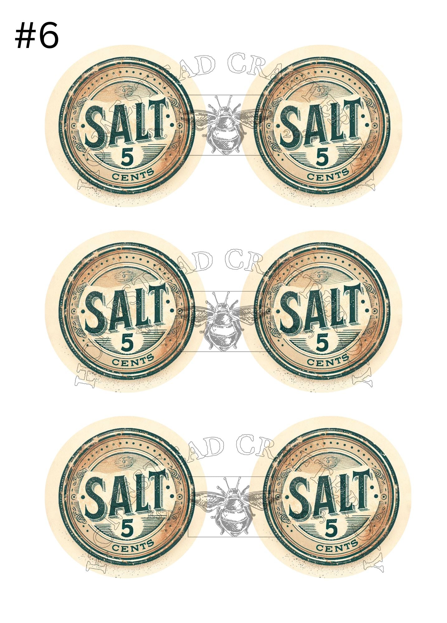 Sugar & Salt Labels - Printed on rice paper