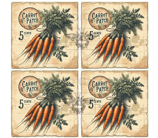 Carrot Patch Full Color Labels - Printed on rice paper