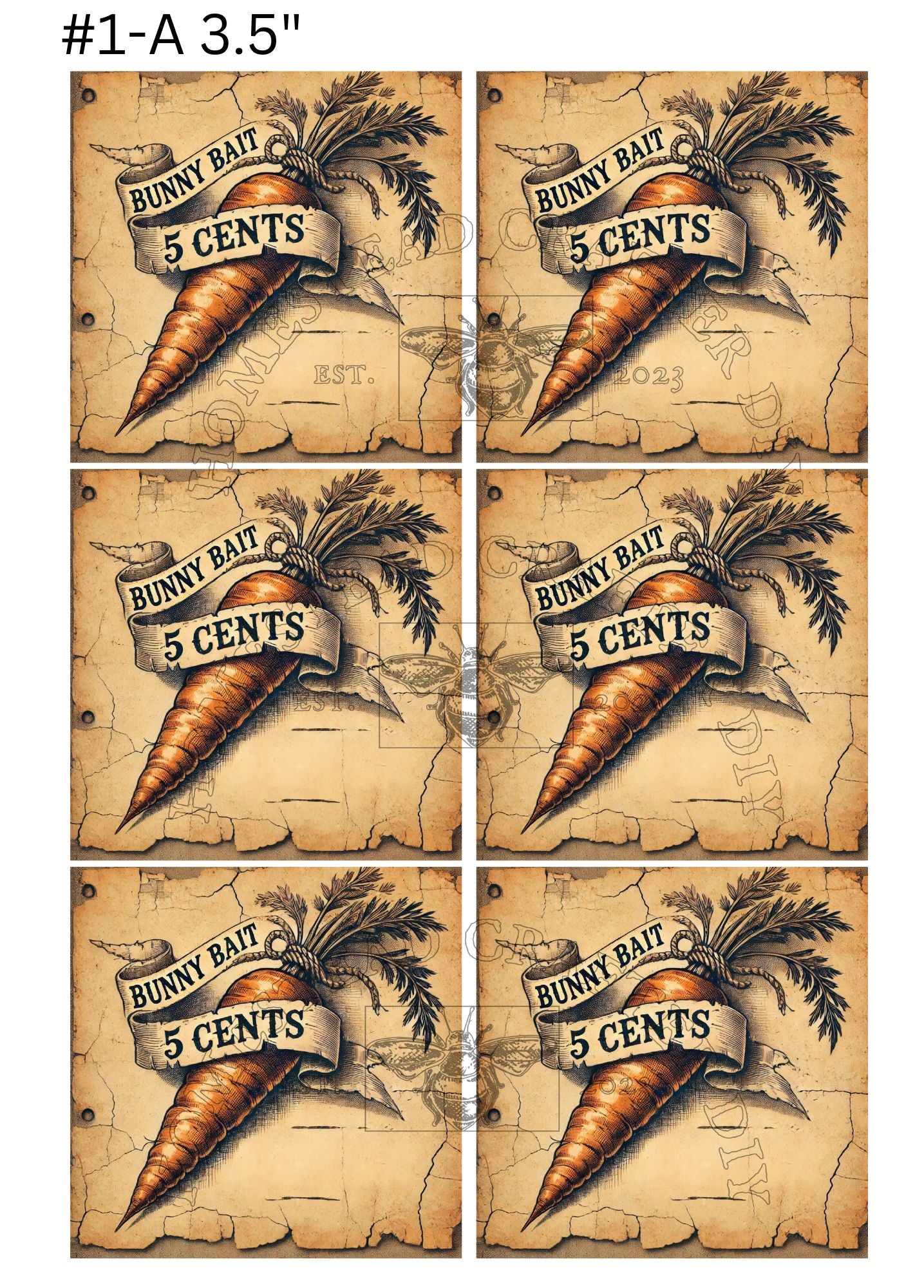 Bunny Bait Labels - Printed on rice paper