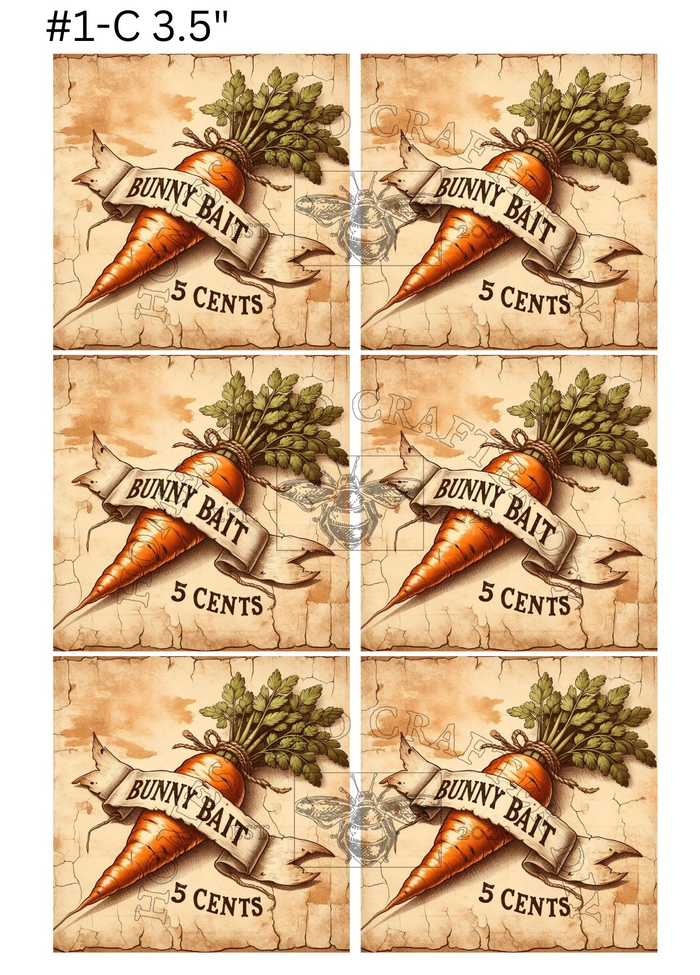 Bunny Bait Labels - Printed on rice paper
