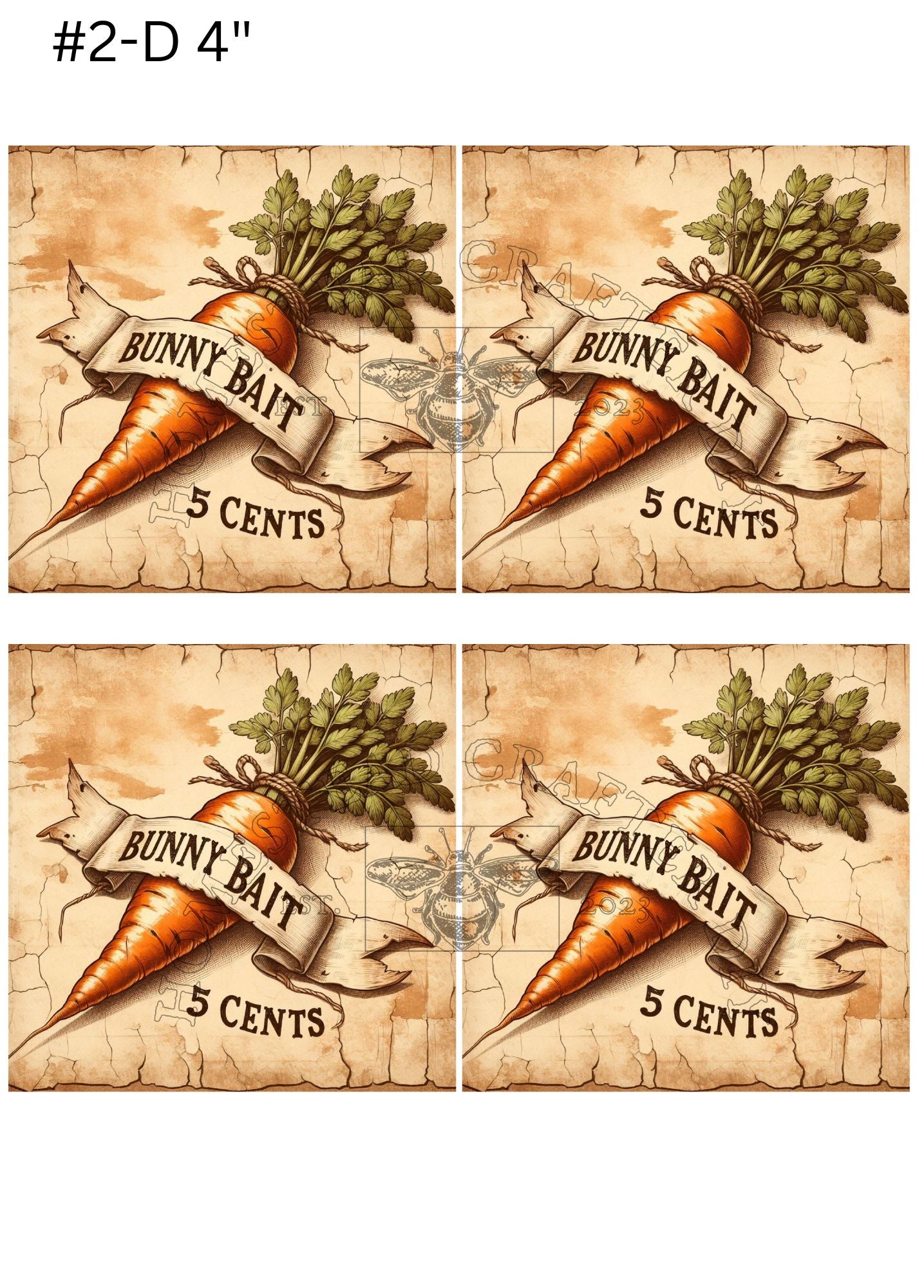 Bunny Bait Labels - Printed on rice paper