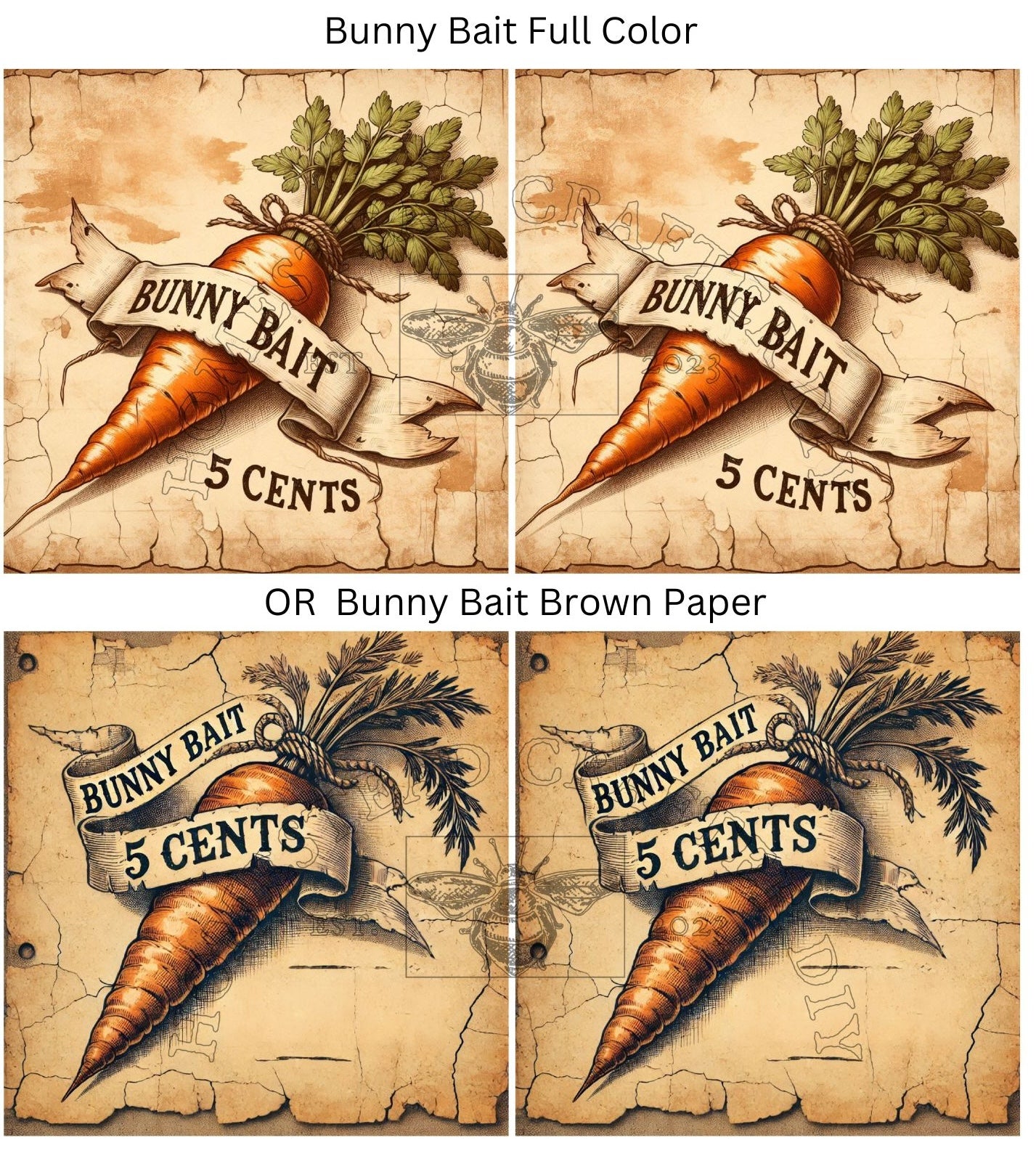 Bunny Bait Labels - Printed on rice paper