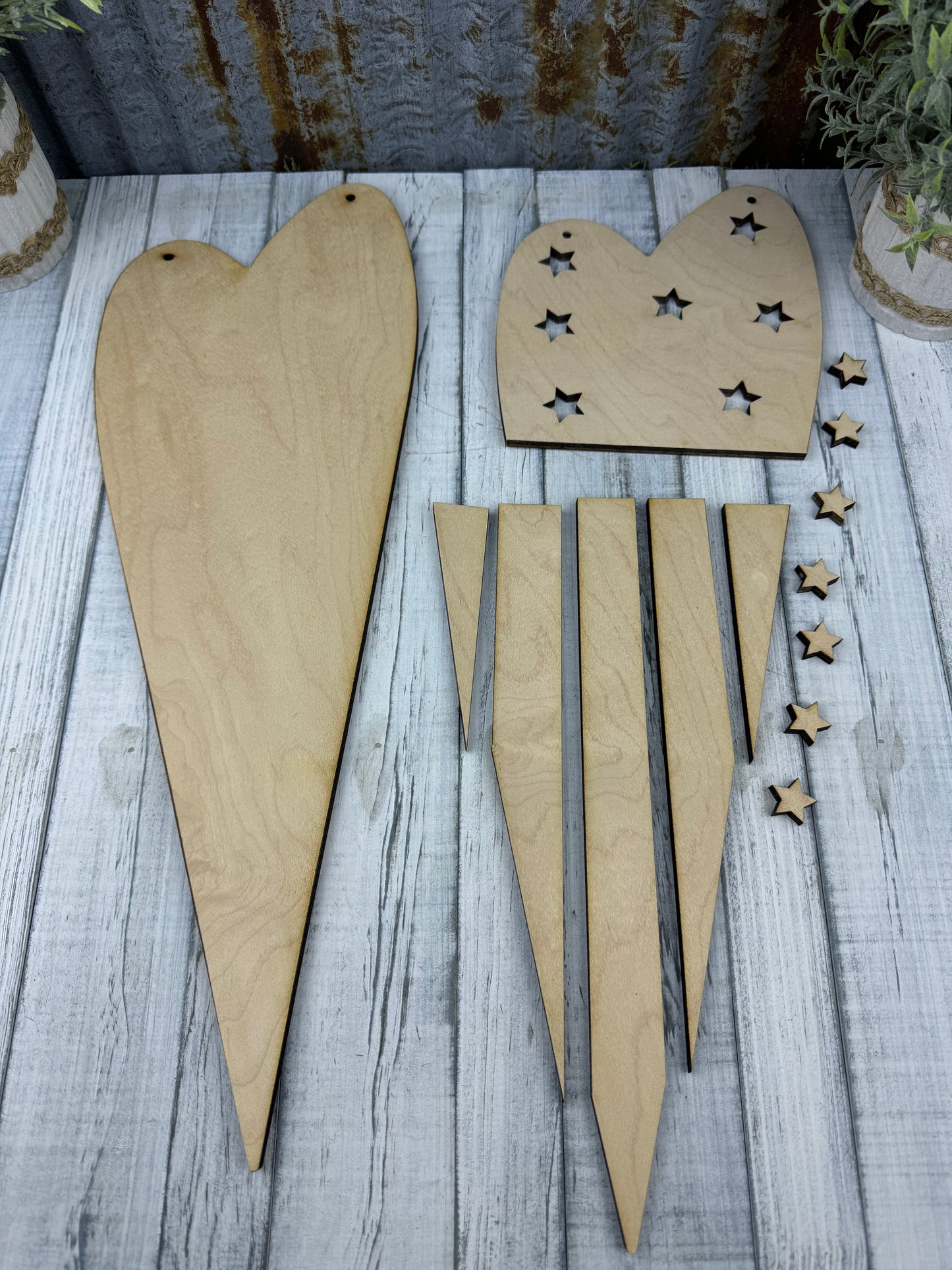 Patriotic Heart Door Hanger Diy Kit