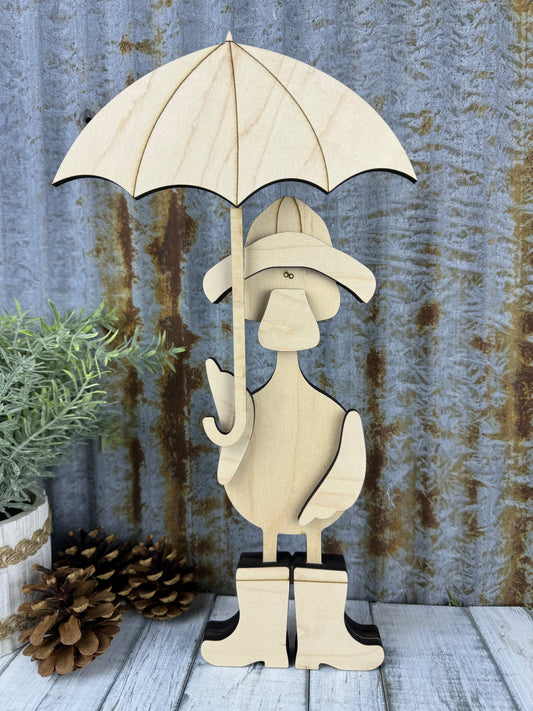 Primitive Duck with Umbrella