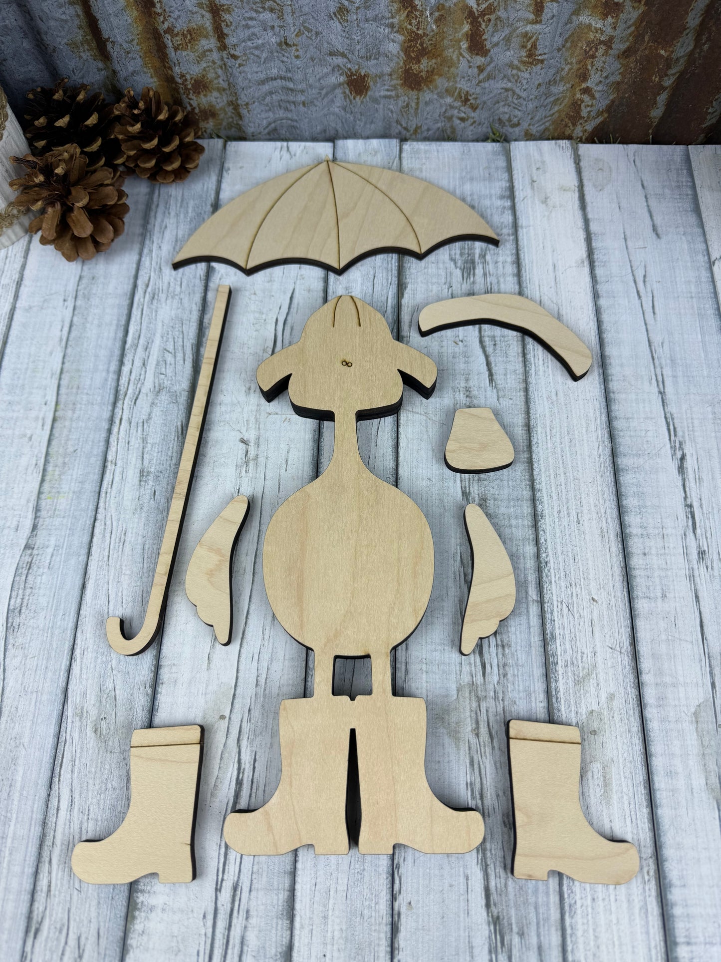 Primitive Duck with Umbrella