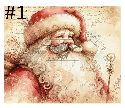 Old World Santa Red - Printed on Rice paper