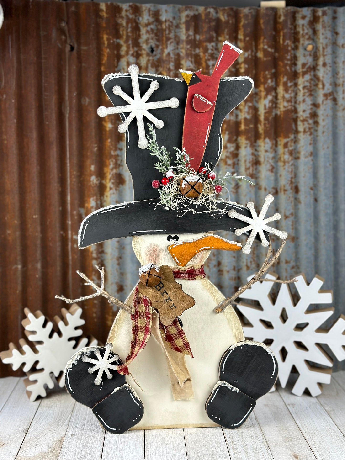 Primitive Snowman W/ Hat - DIY, Kit